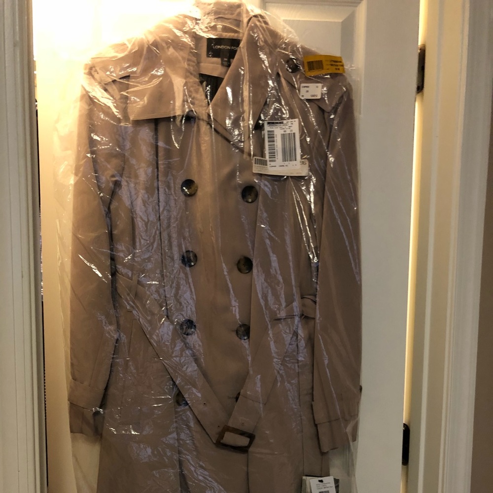 Plus size London fog double breasted trench coat.